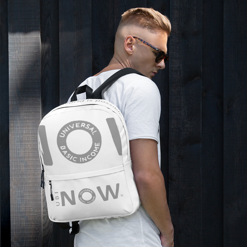 Zaino UBI NOW, weiß, Laptoptasche – Vorderansicht