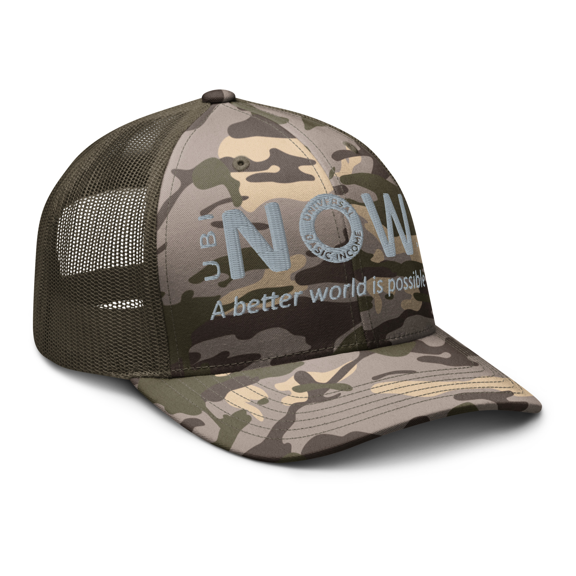 Gorra de camuflaje con mensaje inspirador