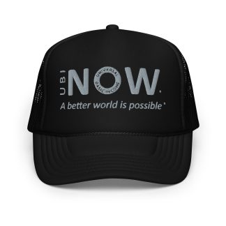 Trucker hat in schiuma nero UBI NOW con messaggio