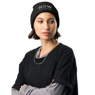 Donna con beanie a nido d'ape nero UBI NOW