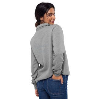 Felpa unisex grigia UBI NOW - Vista retro con citazione