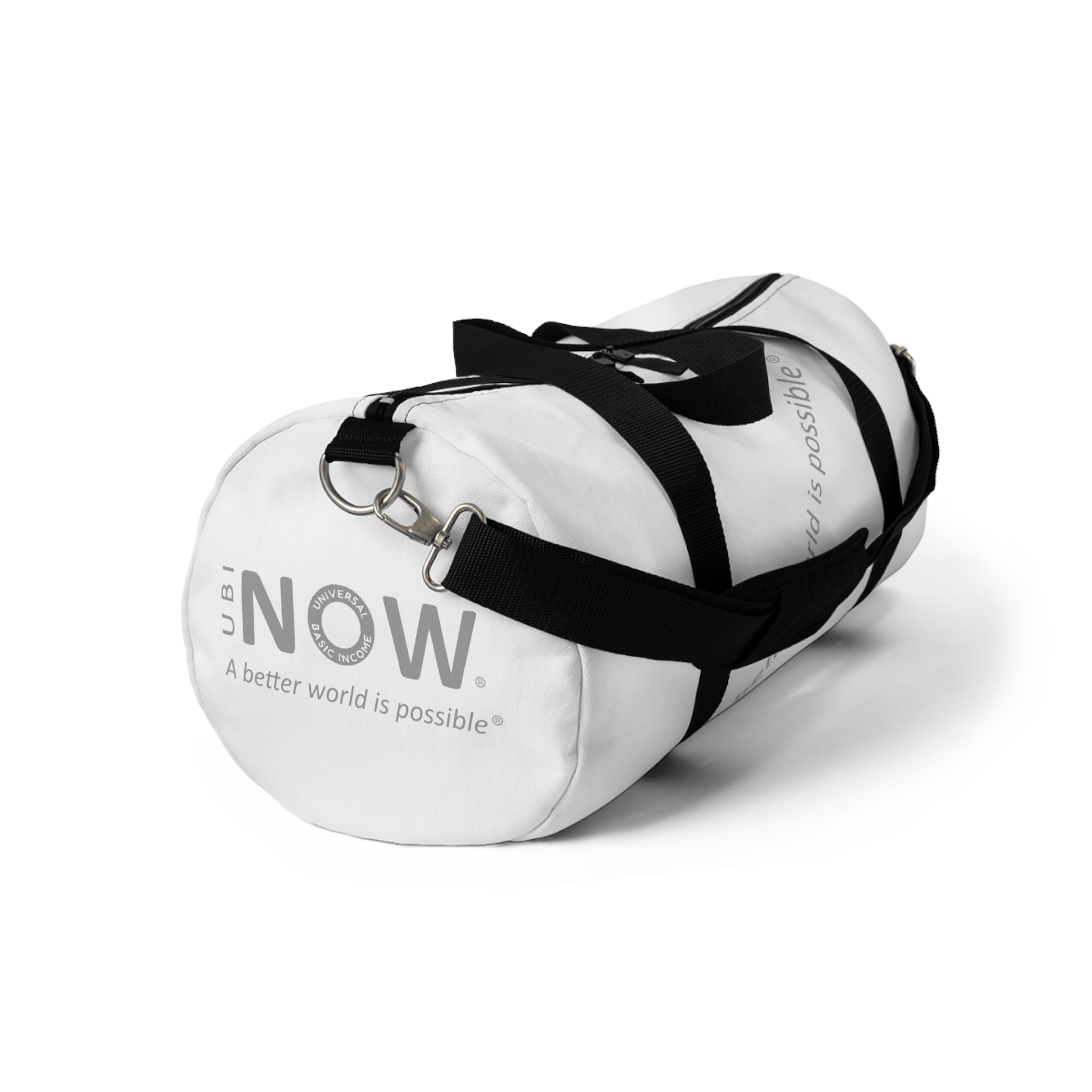 Duffel Bag — White Motivational "A Better World Is Possible" Gym & Travel Bag - Image 3
