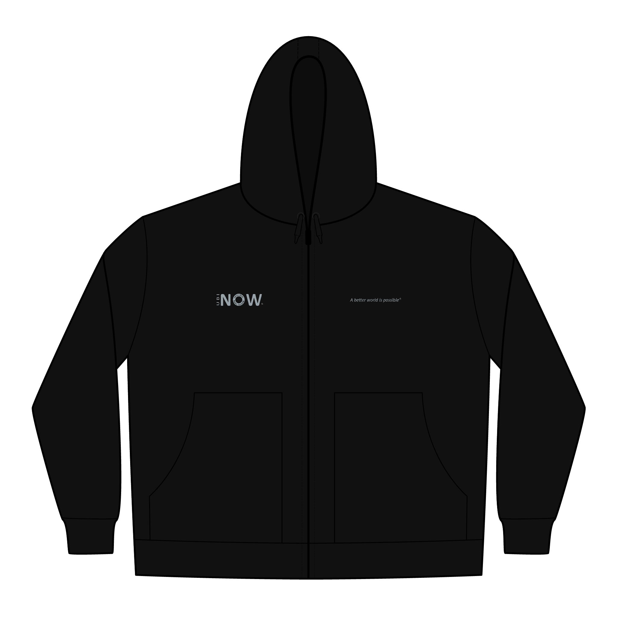 UBI NOW Embroidered Work Hoodie — Durable Duck Cloth Zip Jacket