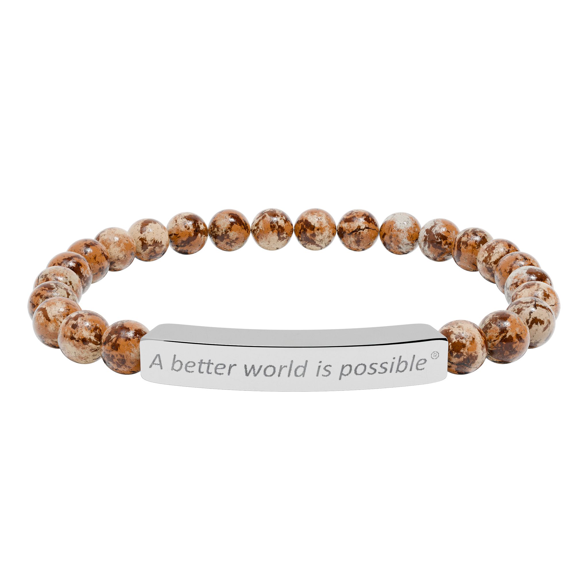 Graviertes Naturstein-Perlenarmband - Stretch-Stabarmband mit personalisierter Nachricht – Bild 4