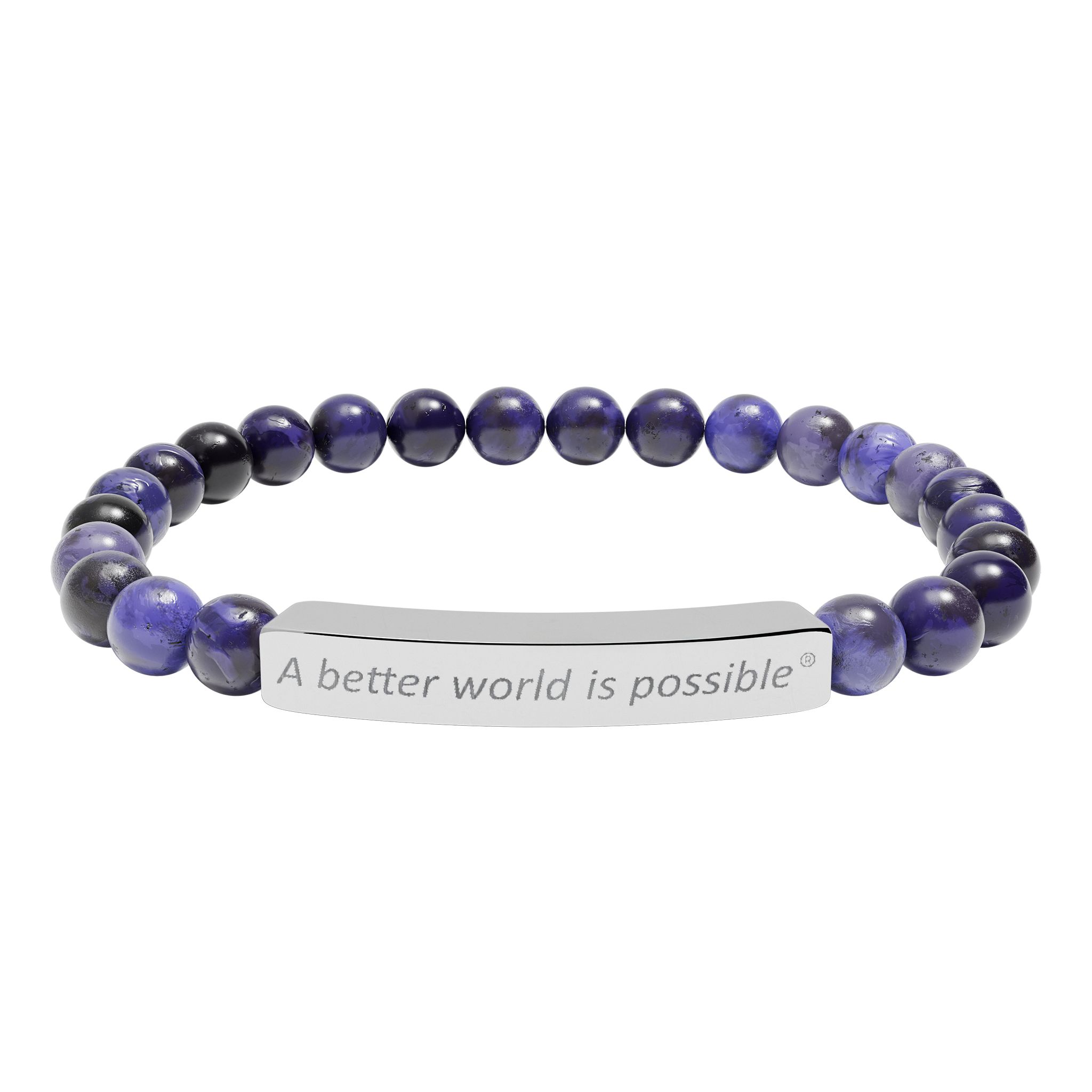 Graviertes Naturstein-Perlenarmband - Stretch-Stabarmband mit personalisierter Nachricht – Bild 6
