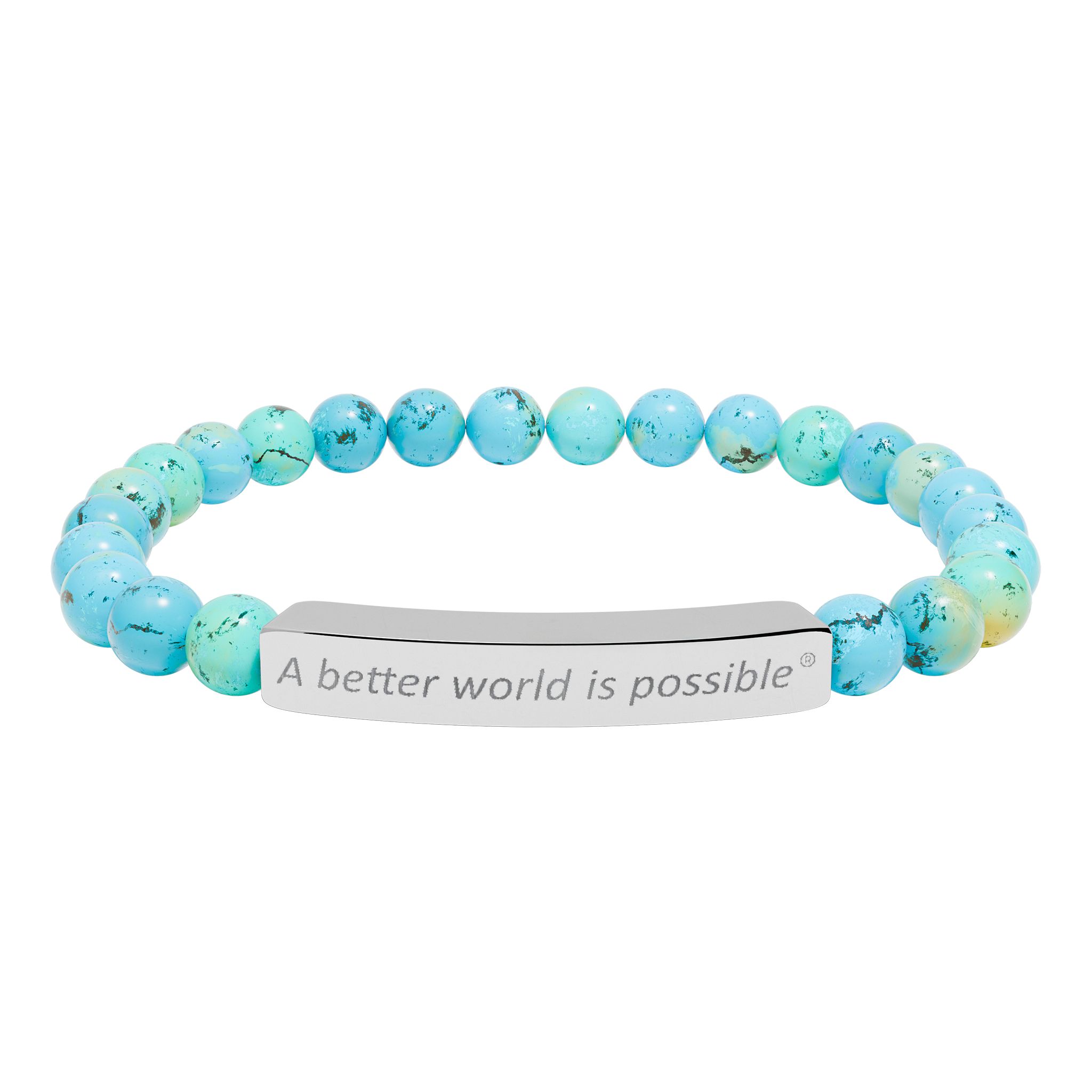Graviertes Naturstein-Perlenarmband - Stretch-Stabarmband mit personalisierter Nachricht – Bild 7