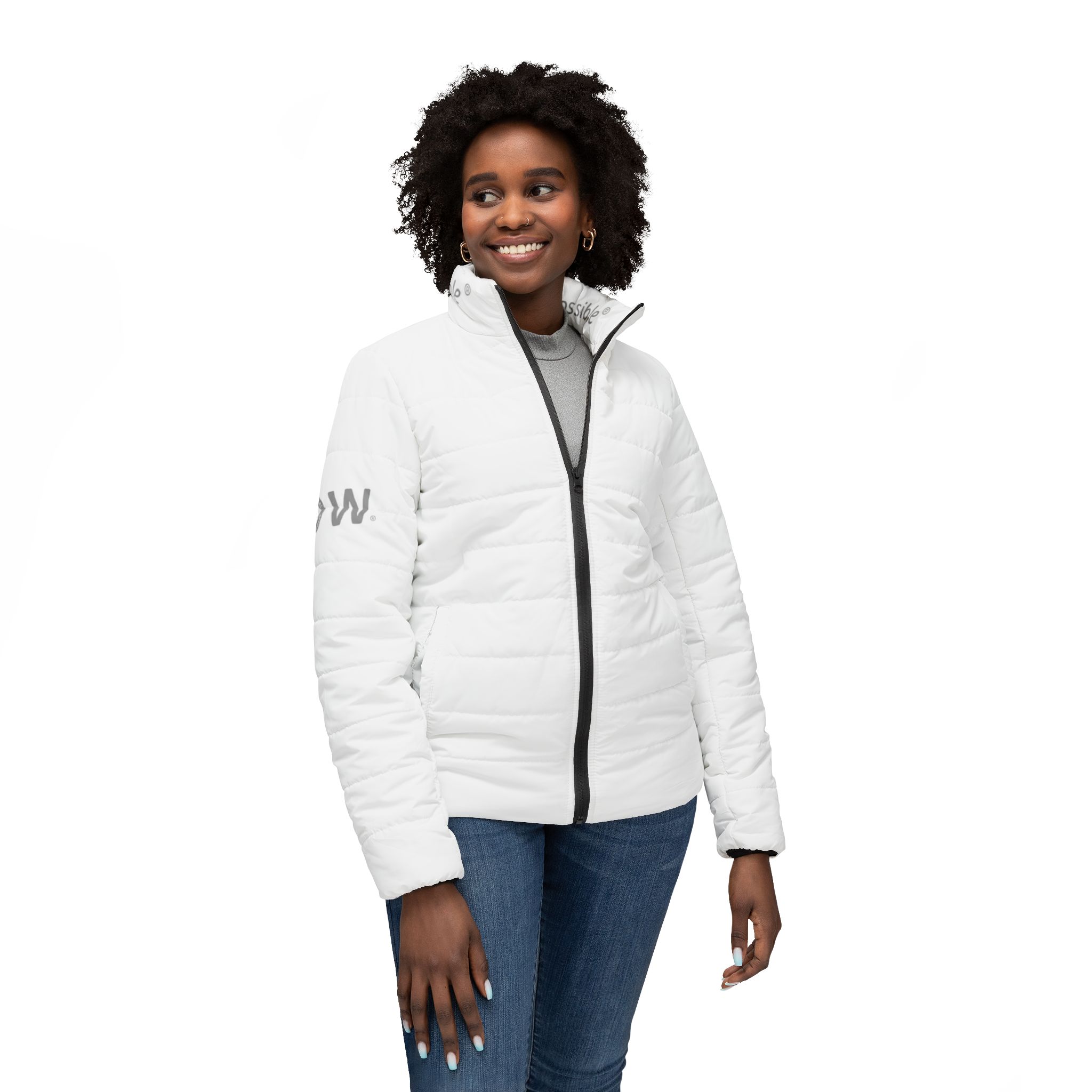 Women’s Puffer Jacket — “A Better World Is Possible” Insulated Statement Coat - Image 4