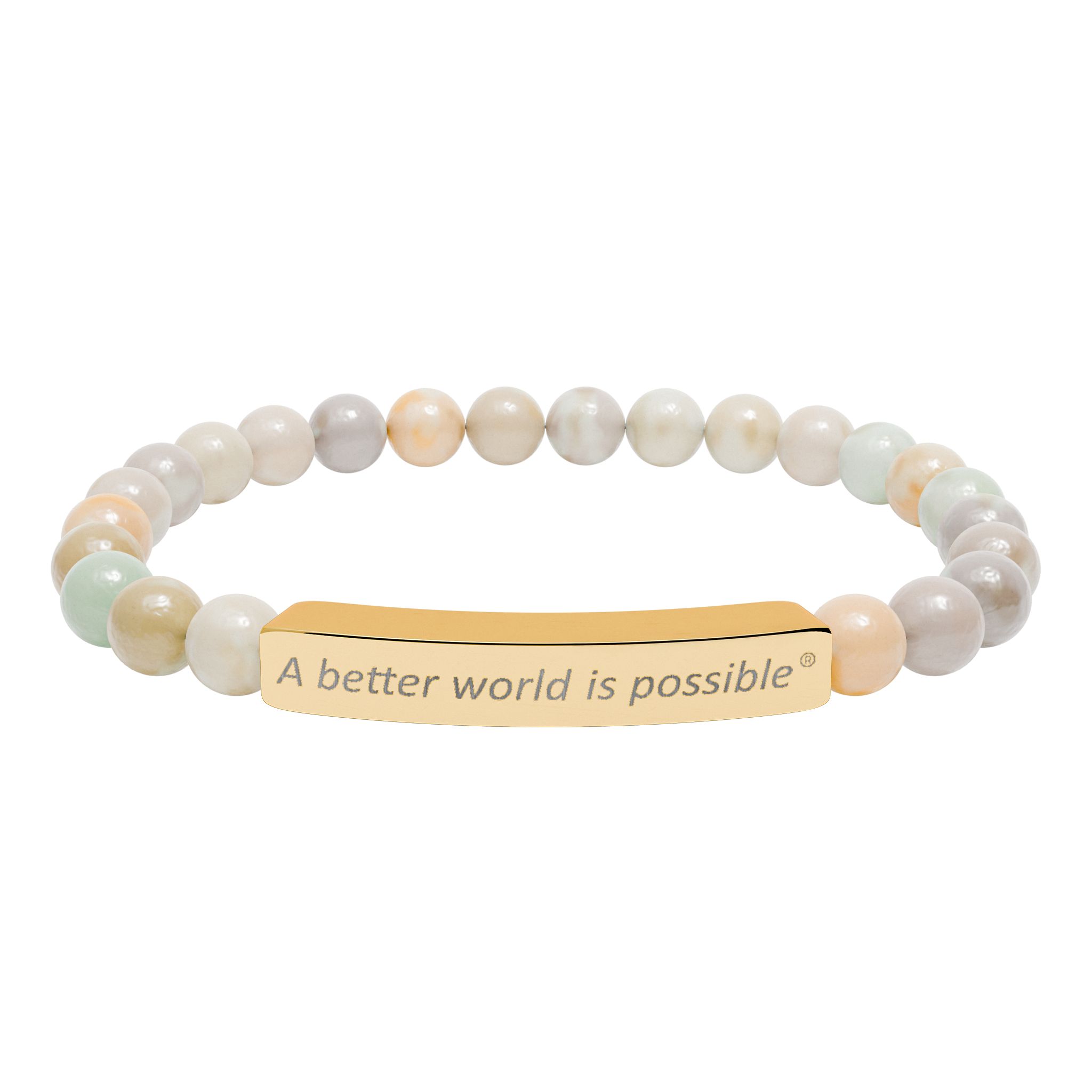 Graviertes Naturstein-Perlenarmband - Stretch-Stabarmband mit personalisierter Nachricht – Bild 8