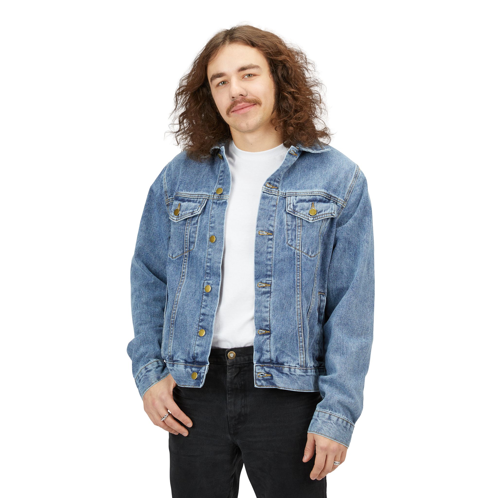Embroidered Denim Jacket — "A Better World Is Possible" Men’s Classic Jean Jacket - Image 4