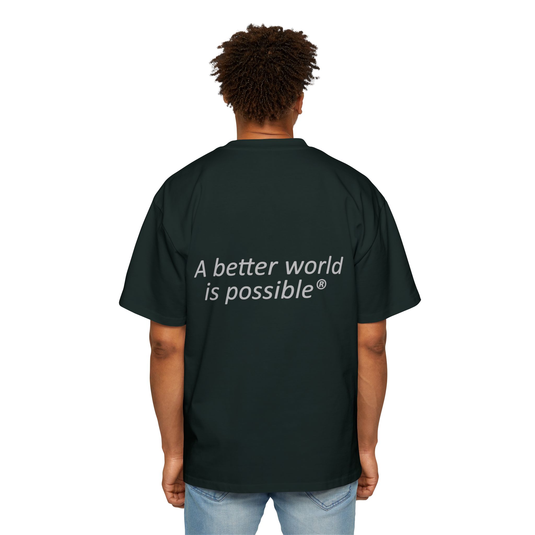 Maglietta NOW® — “Un mondo migliore è possibile” — Maglietta da uomo oversize - immagine 44
