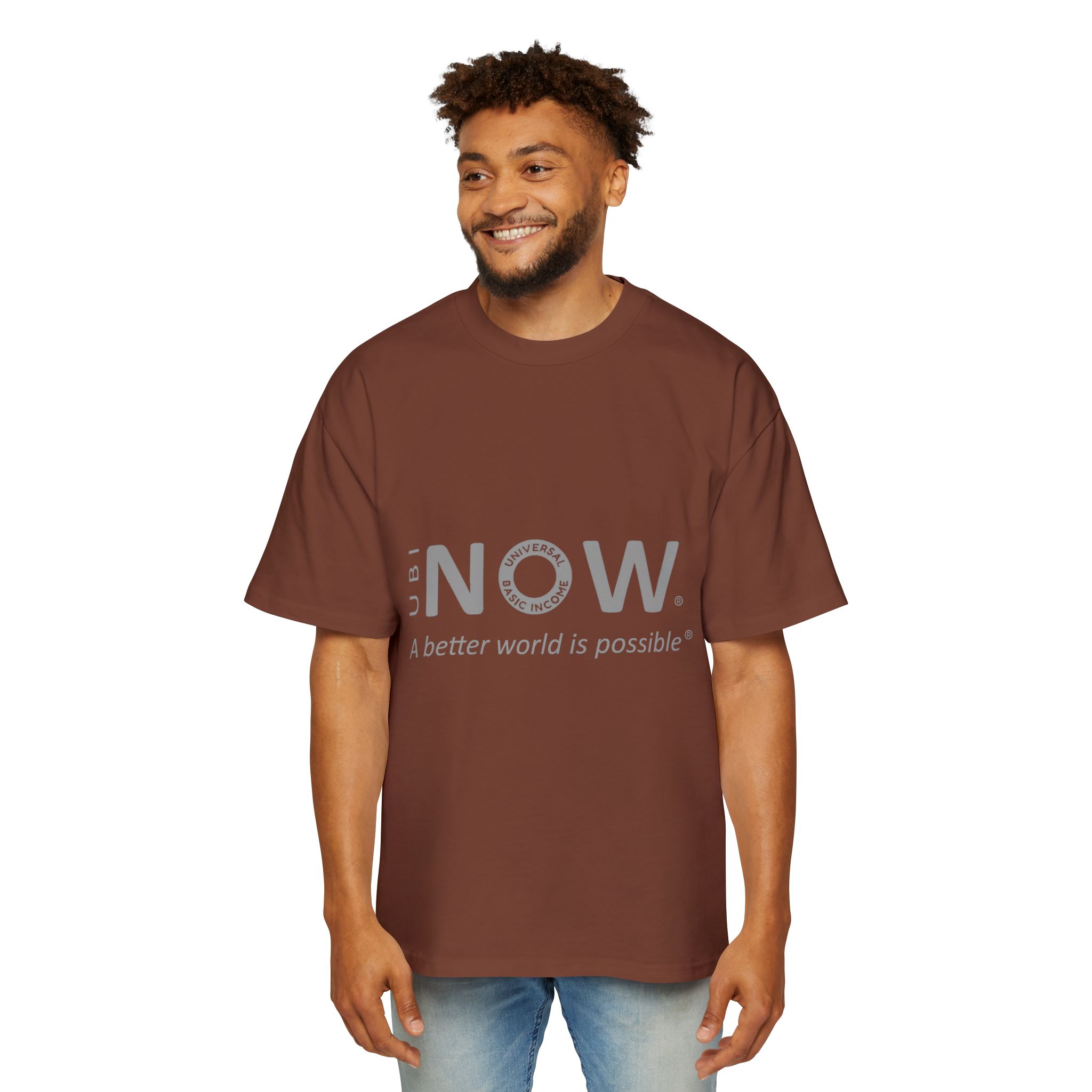 Maglietta NOW® — “Un mondo migliore è possibile” — Maglietta da uomo oversize - immagine 11