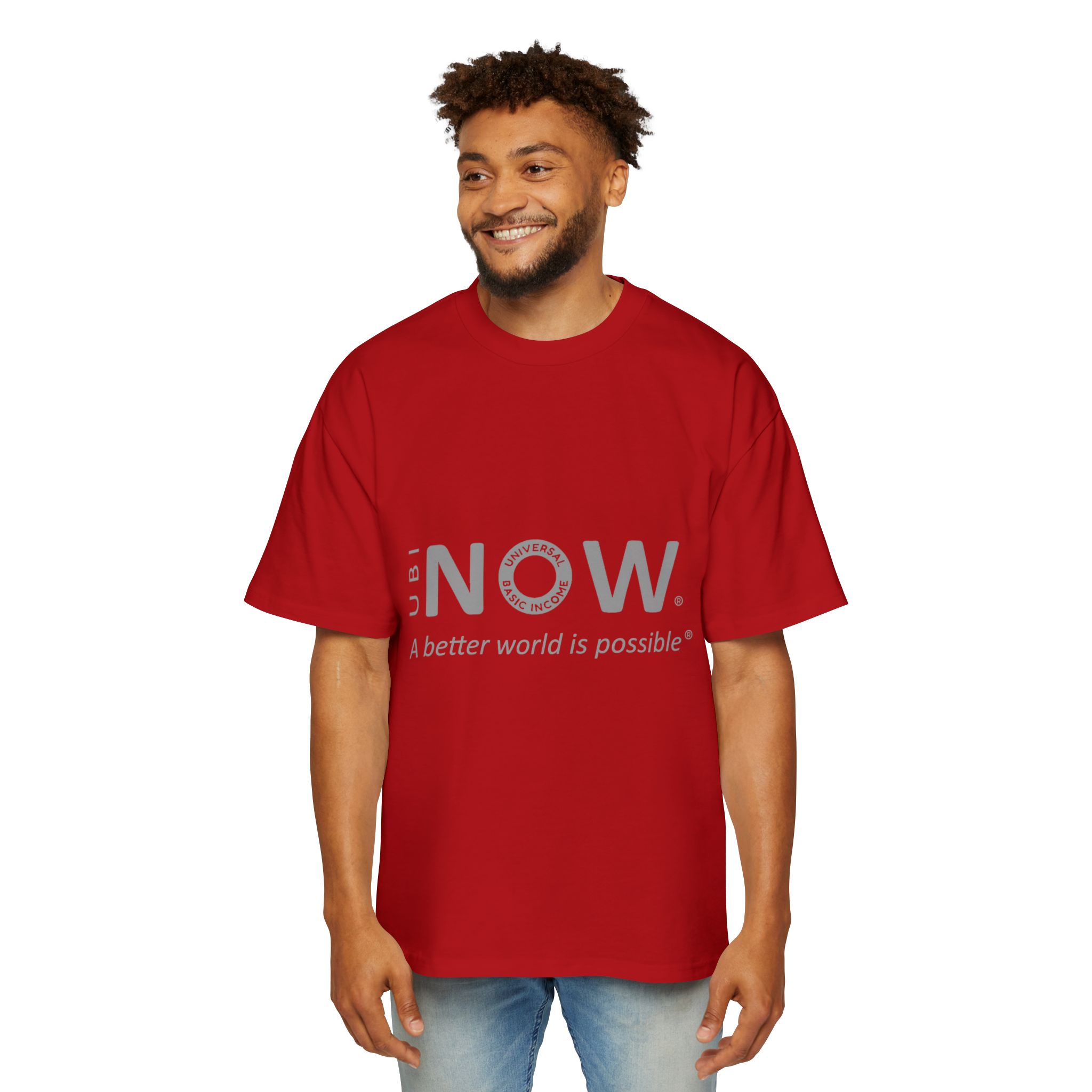 Maglietta NOW® — “Un mondo migliore è possibile” — Maglietta da uomo oversize - immagine 7