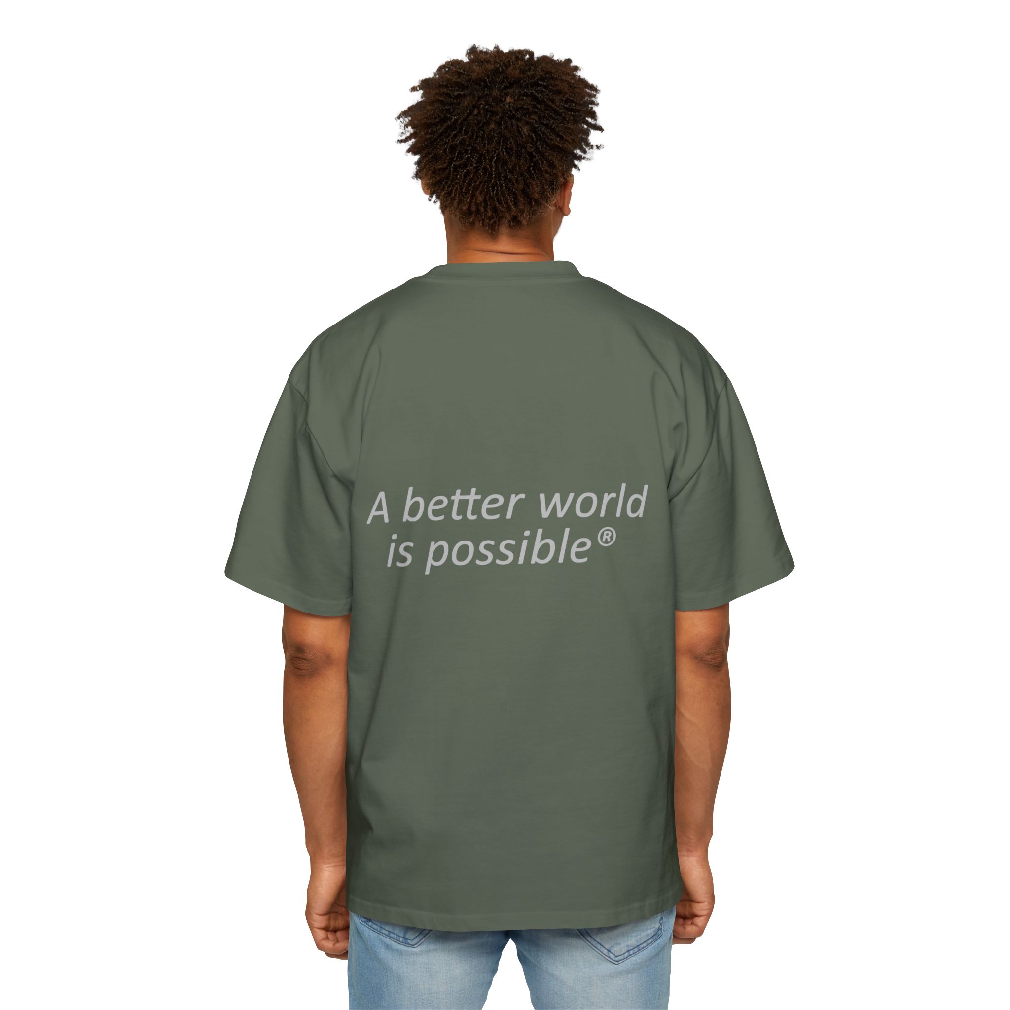 Maglietta NOW® — “Un mondo migliore è possibile” — Maglietta da uomo oversize - immagine 40