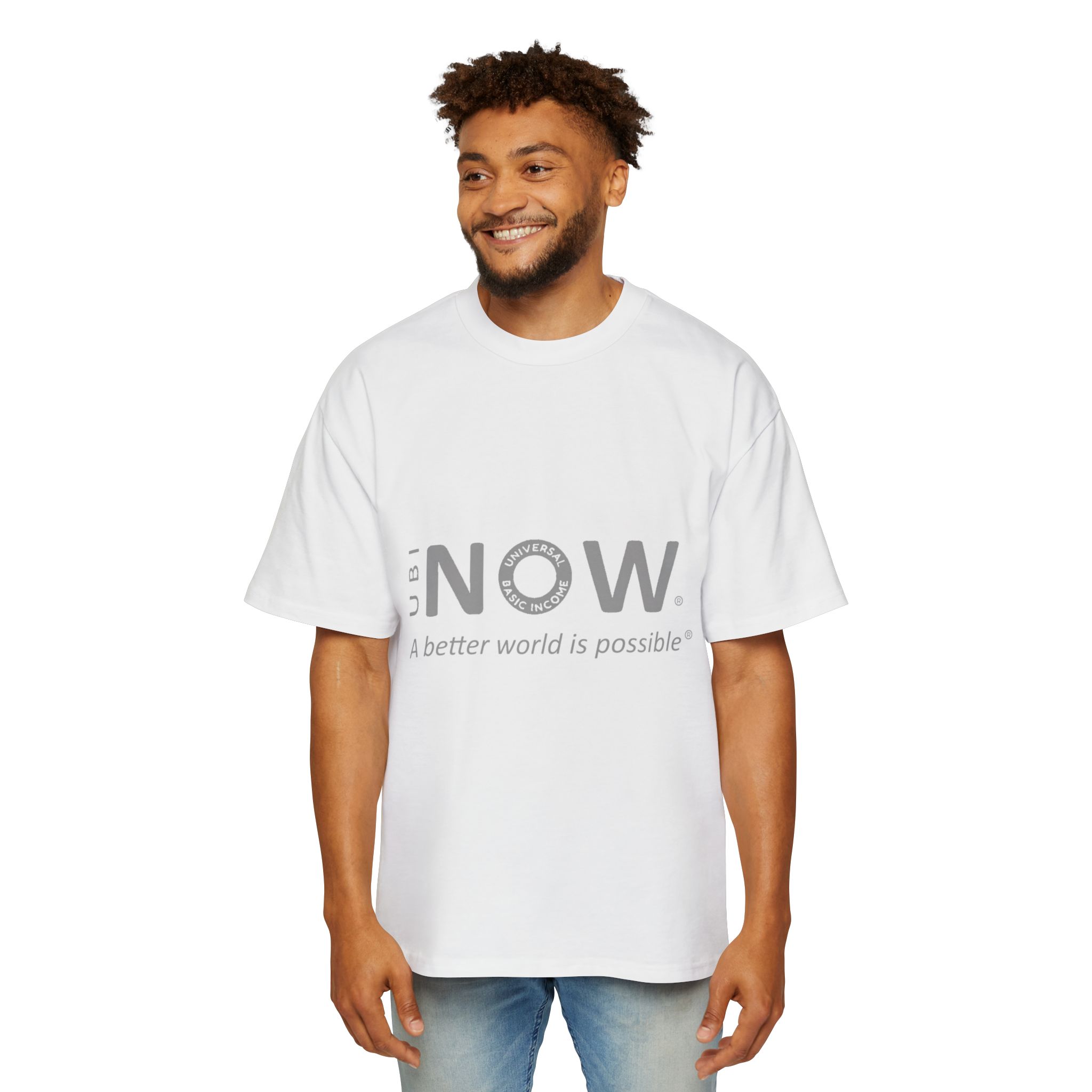 Maglietta NOW® — “Un mondo migliore è possibile” — Maglietta da uomo oversize - immagine 3