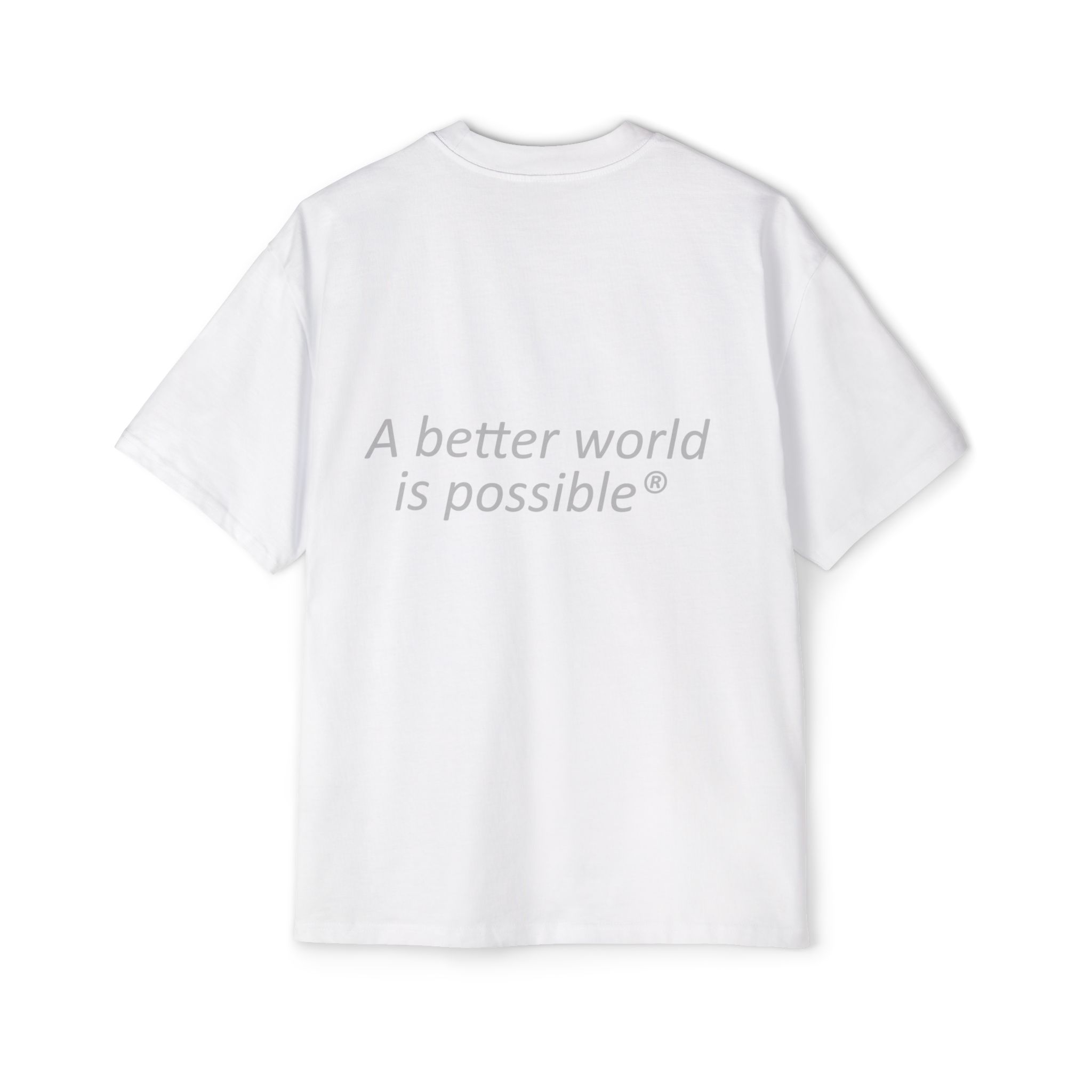 Maglietta NOW® — “Un mondo migliore è possibile” — Maglietta da uomo oversize - immagine 2
