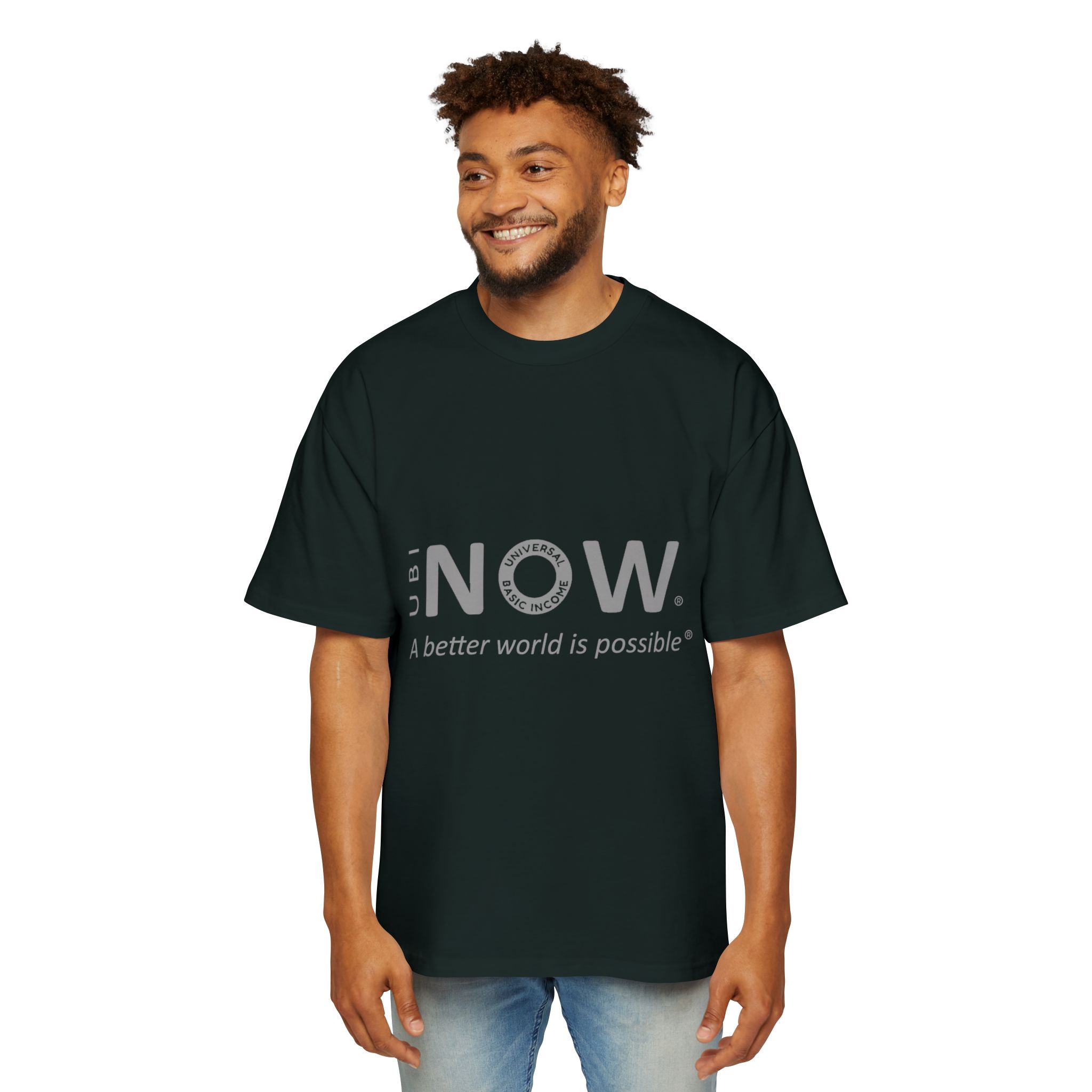 T-shirt Heavyweight UBI NOW grigia - Dettaglio tessuto