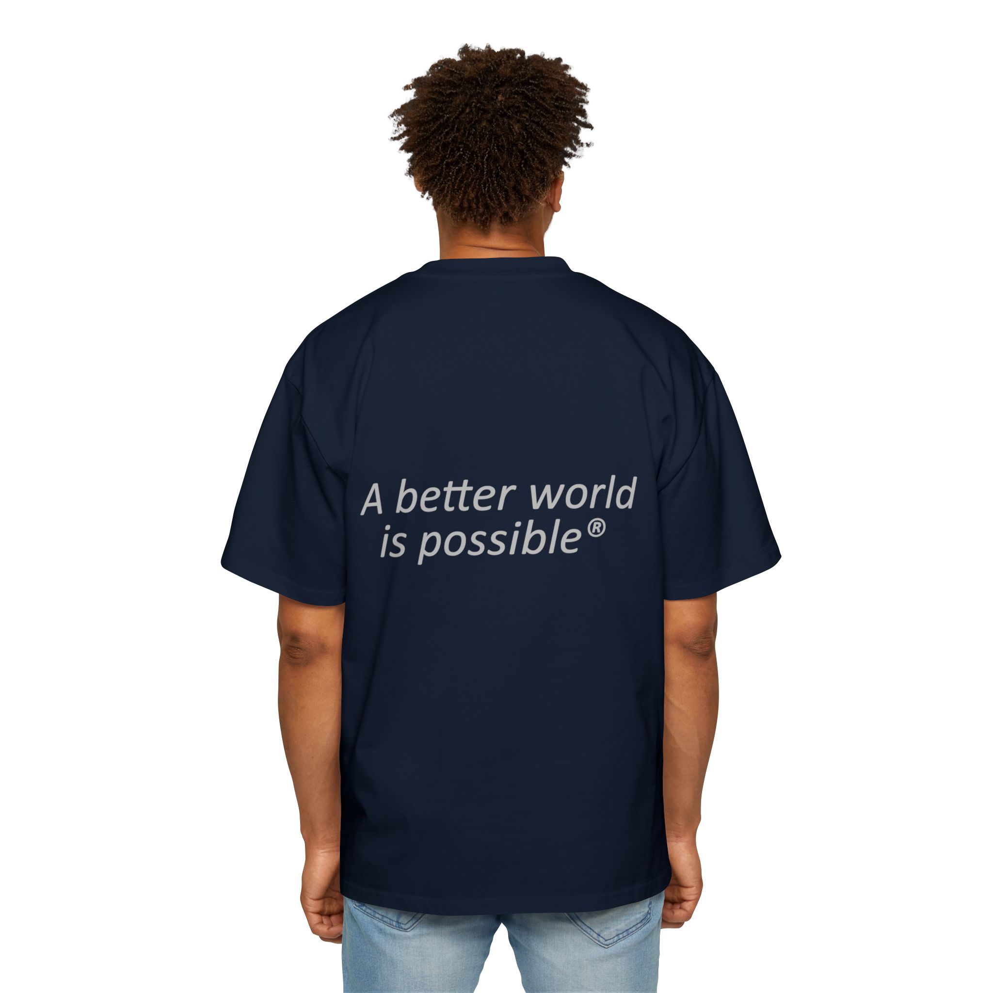 Maglietta NOW® — “Un mondo migliore è possibile” — Maglietta da uomo oversize - immagine 48