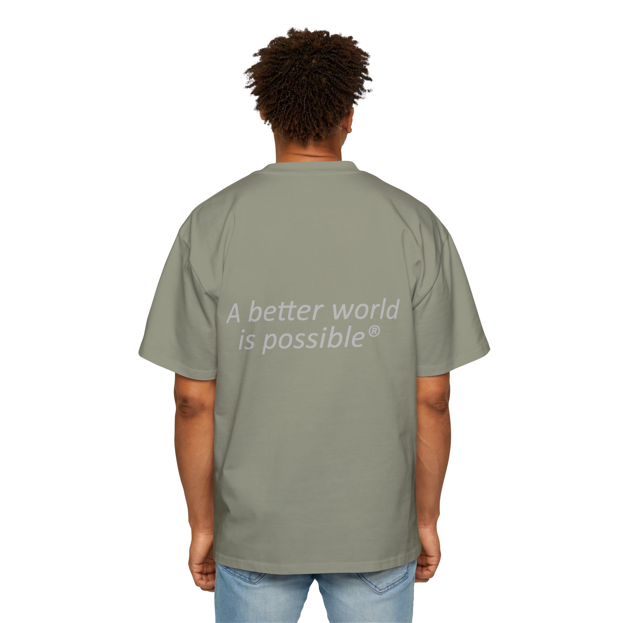 Maglietta NOW® — “Un mondo migliore è possibile” — Maglietta da uomo oversize - immagine 36