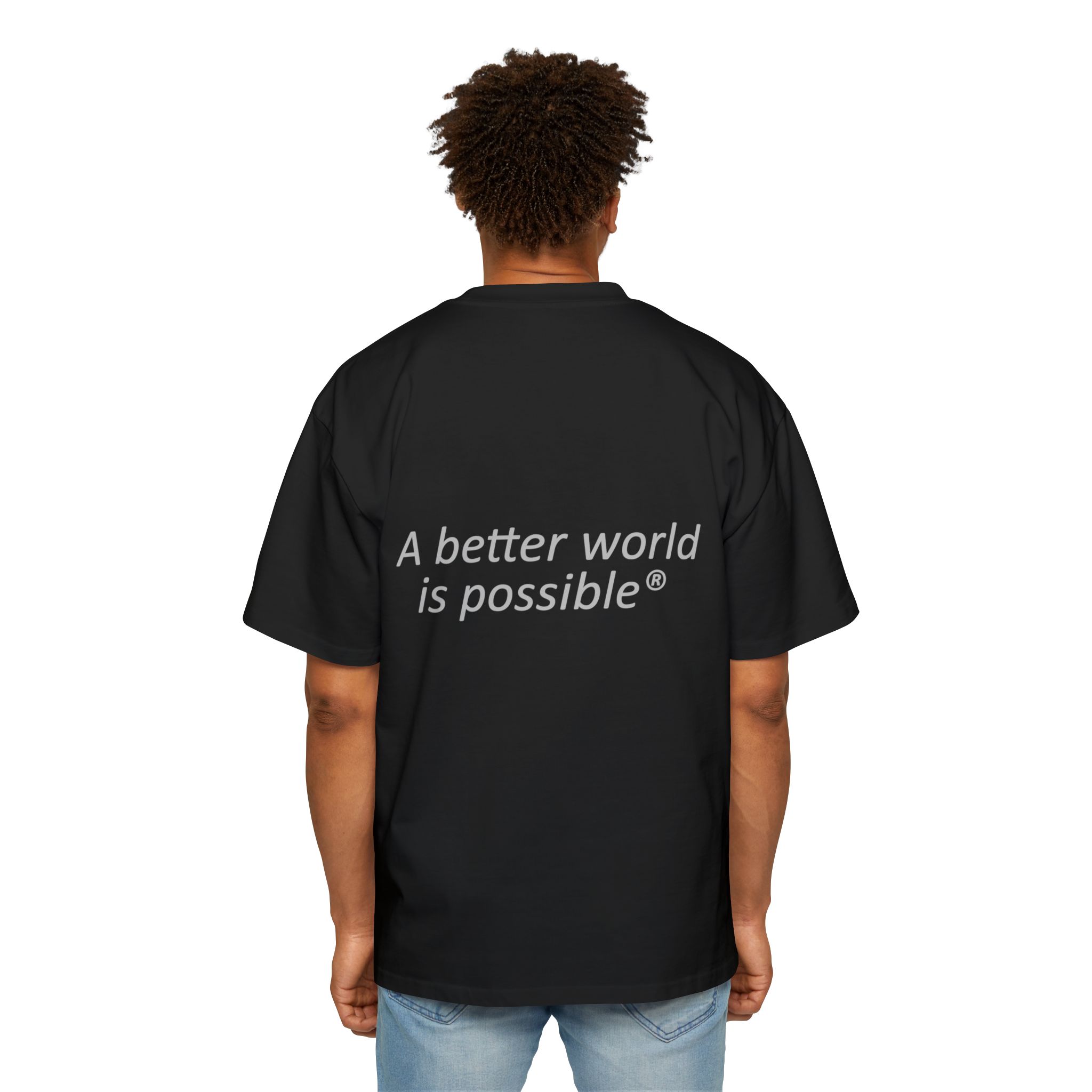 Maglietta NOW® — “Un mondo migliore è possibile” — Maglietta da uomo oversize - immagine 16