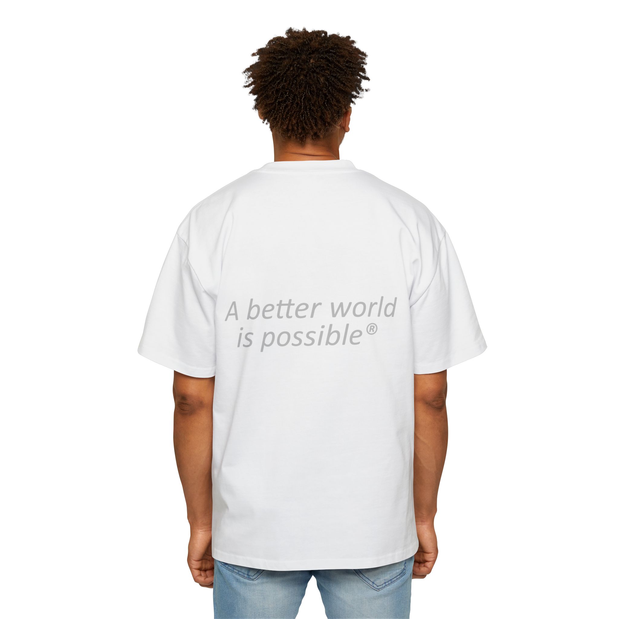 Maglietta NOW® — “Un mondo migliore è possibile” — Maglietta da uomo oversize - immagine 4