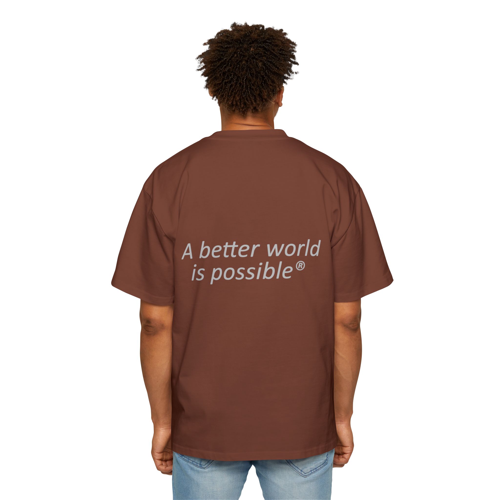 Maglietta NOW® — “Un mondo migliore è possibile” — Maglietta da uomo oversize - immagine 12